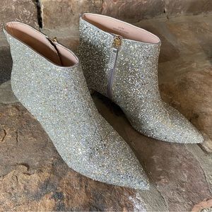 Kate Spade Silver Glitter Ankle Boots